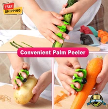 Stainless Steel Finger Palm Peeler - Easy Fruit & Veggie Peeling Tool, Green