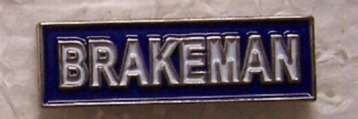 Vintage Rail Brakeman Hat Pin Lapel Push Pin with Name Plate-image