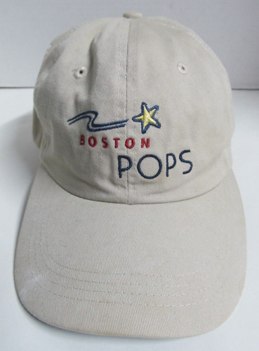 BOSTON POPS:  Khaki Ball Cap with Embroidered Logo ~ Adjustable Back   (679b)