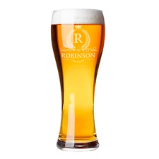 Custom Pilsner Beer Glass Mug - 16 oz Pint Glass - Beer Cup Glass Engraved
