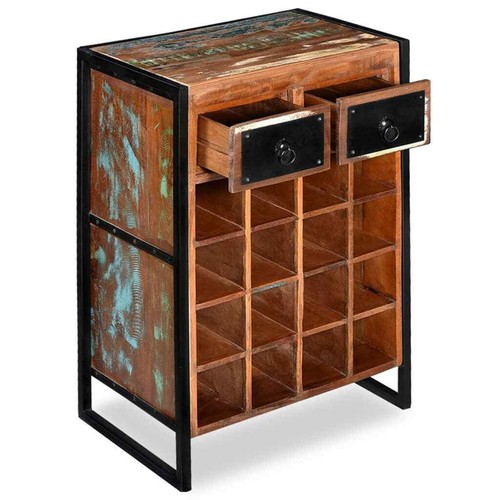 NNEVL Wine Rack for 16 Bottles Solid Reclaimed Wood - Picture 3 of 11
