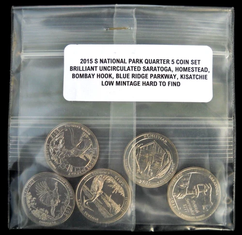 2012,13,14,15 S National Park Quarter 20 Coin Set Uncirculated Mint Free Ship