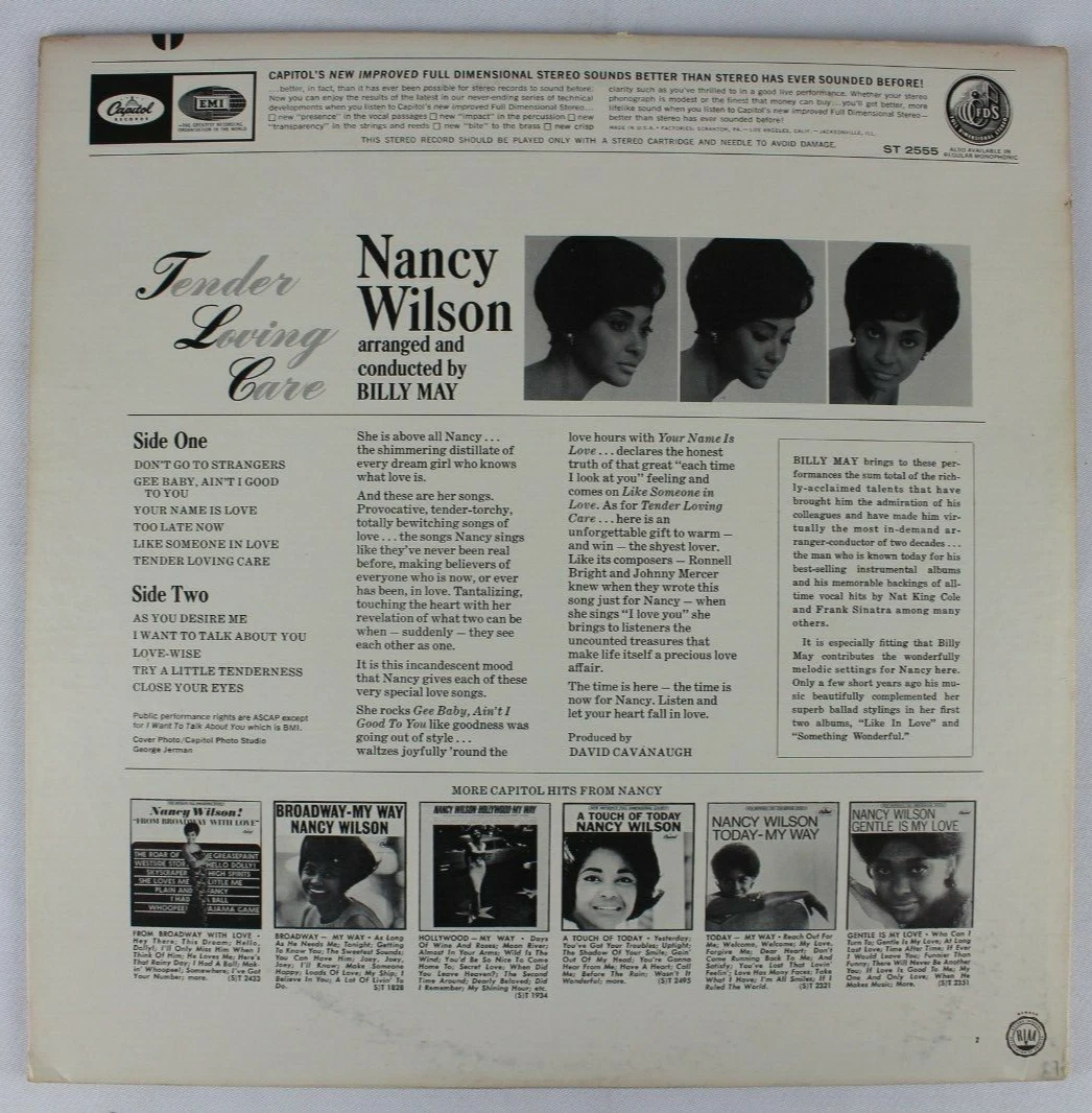 NANCY WILSON TENDER LOVING CARE TLC LP 12" VINYL RECORD JAZZ ALBUM  *QUICK SHIP* | eBay