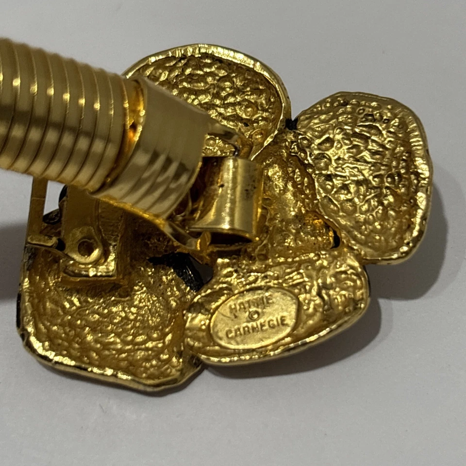 "De colección Hattie Carnegie Seashells tono dorado elástico cierre de cinturón cintura 27"" a 32""" Foto 4 de 4