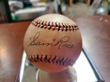 SAM RICE SIGNED REPLICA BALL.OUR BALLS ARE MADE FOR MUSEUMS!