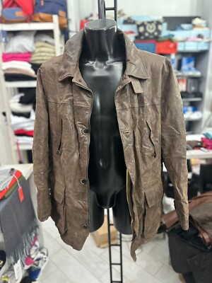 Bata Men's Brown Leather Jacket Size 56 LLV963