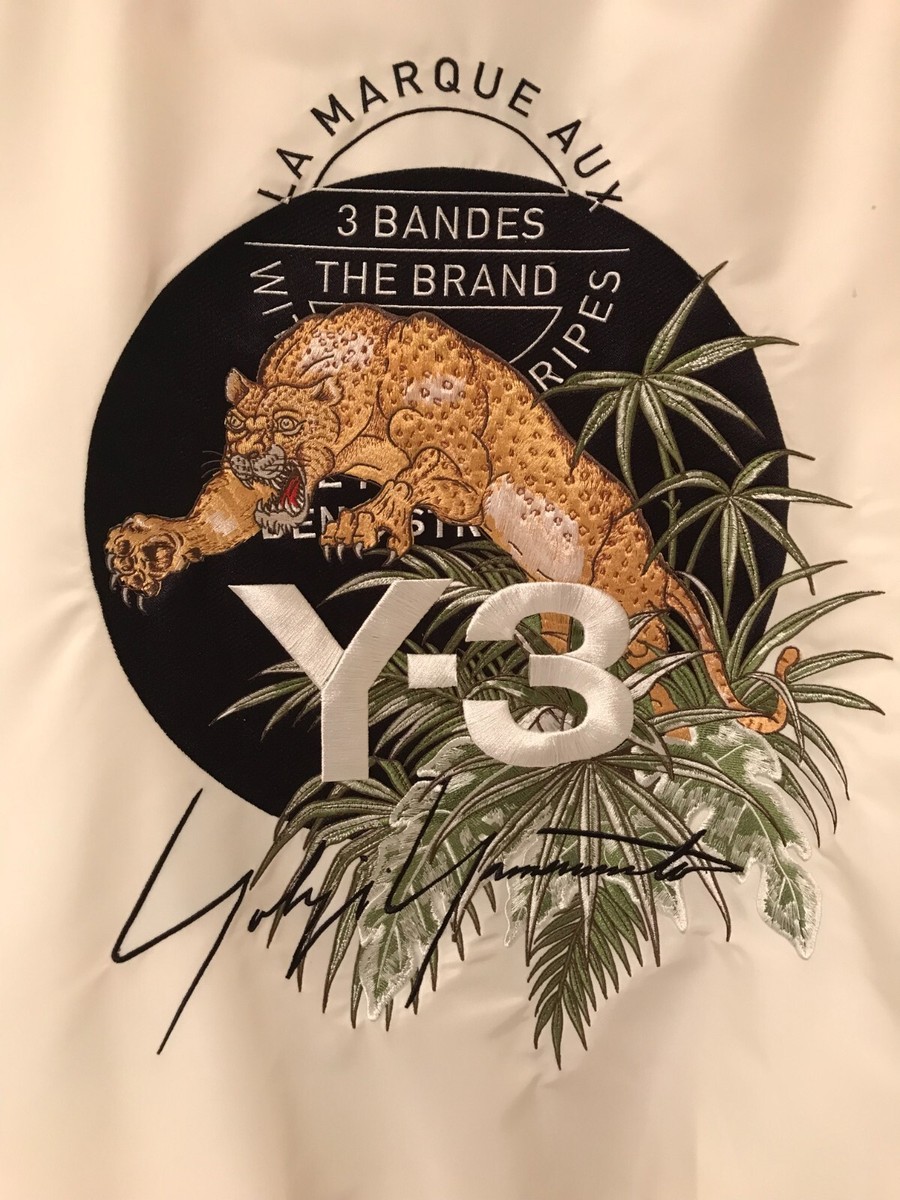 Y-3 Yohji Yamamoto Leopard Embroidered Oversized Bomber Large 
