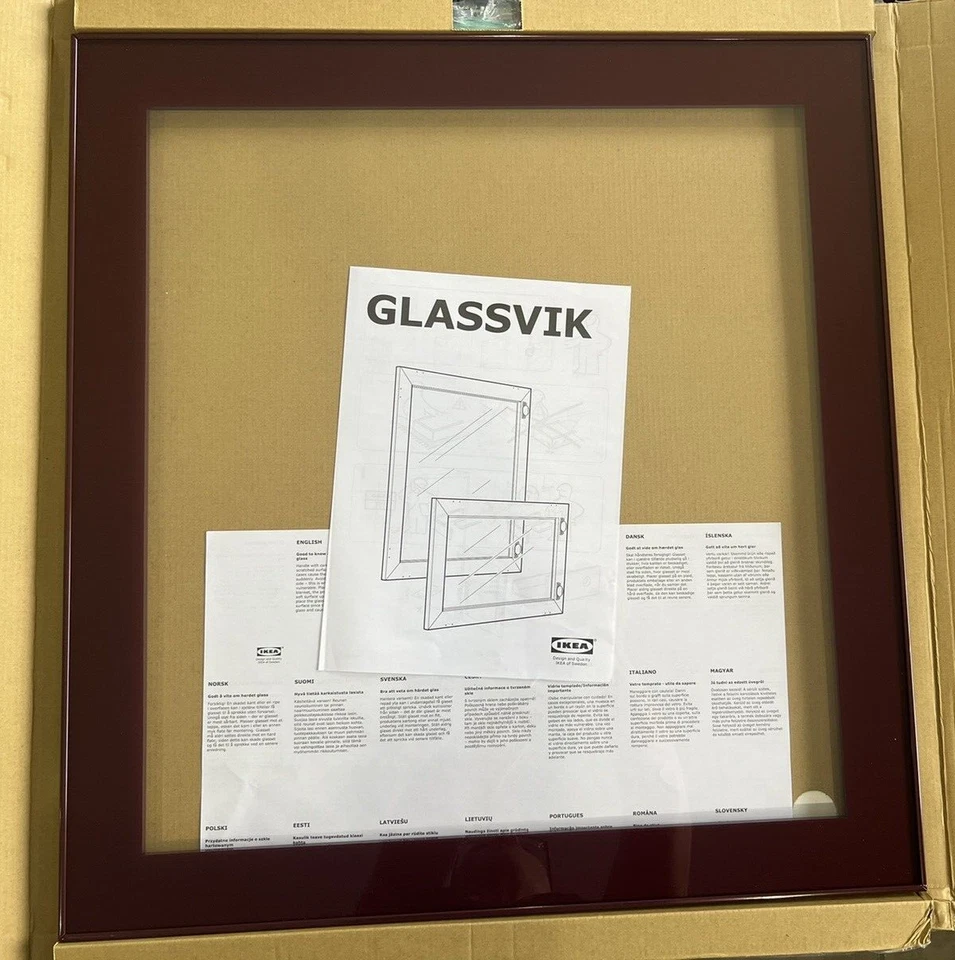 Nueva puerta de vidrio transparente IKEA GLASSVIK para Besta, marrón rojizo oscuro 23 5/8x25 1/4 " Foto 4 de 4