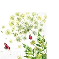 20 Kleine Cocktailservietten Ladybirds MarienkäFer GräSer Blumen Garten 25X25Cm