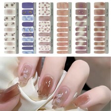 20 tips Nail Art Stickers Decal DIY Stylish Glitter Full Cover Nail Wraps 🔥