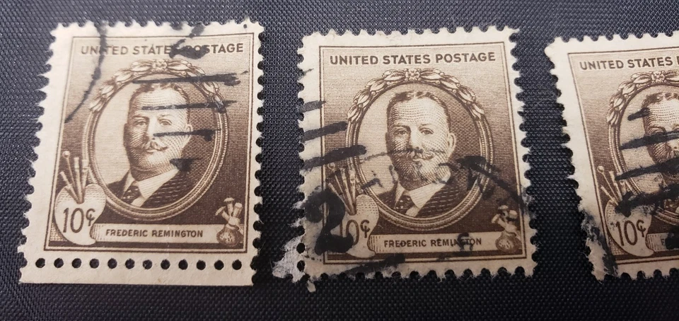 US Stamps 10c Postage 1940 Frederic Remington Lot of 7 - Image 3 of 4