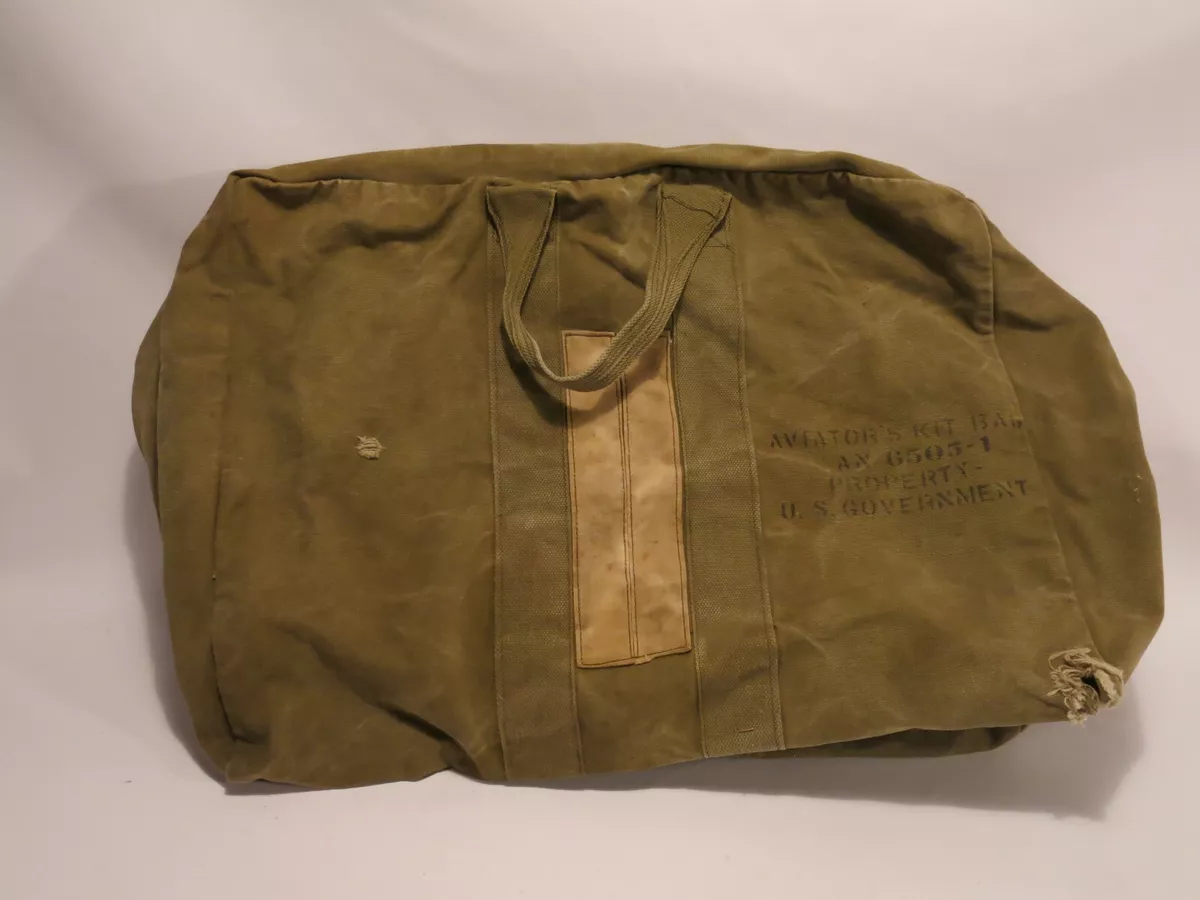 Vintage Military Army Air Force Aviator Kit Bag - AN-6505-1 - WWII Era - Rare
