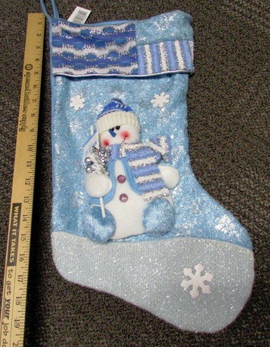 Beautiful felt 3D Frosty the snowman Christmas Stocking, 18 x 10 inch,  CUTE - Bild 1 von 5