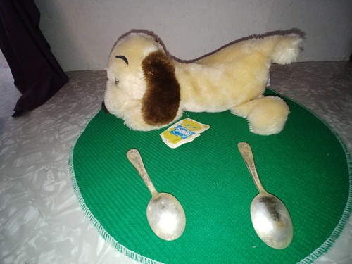 DAKIN DOGBEAN BAG DOG 1980 AND BABY GERBER SPOONS WINTHROP 2 - Picture 6 of 9