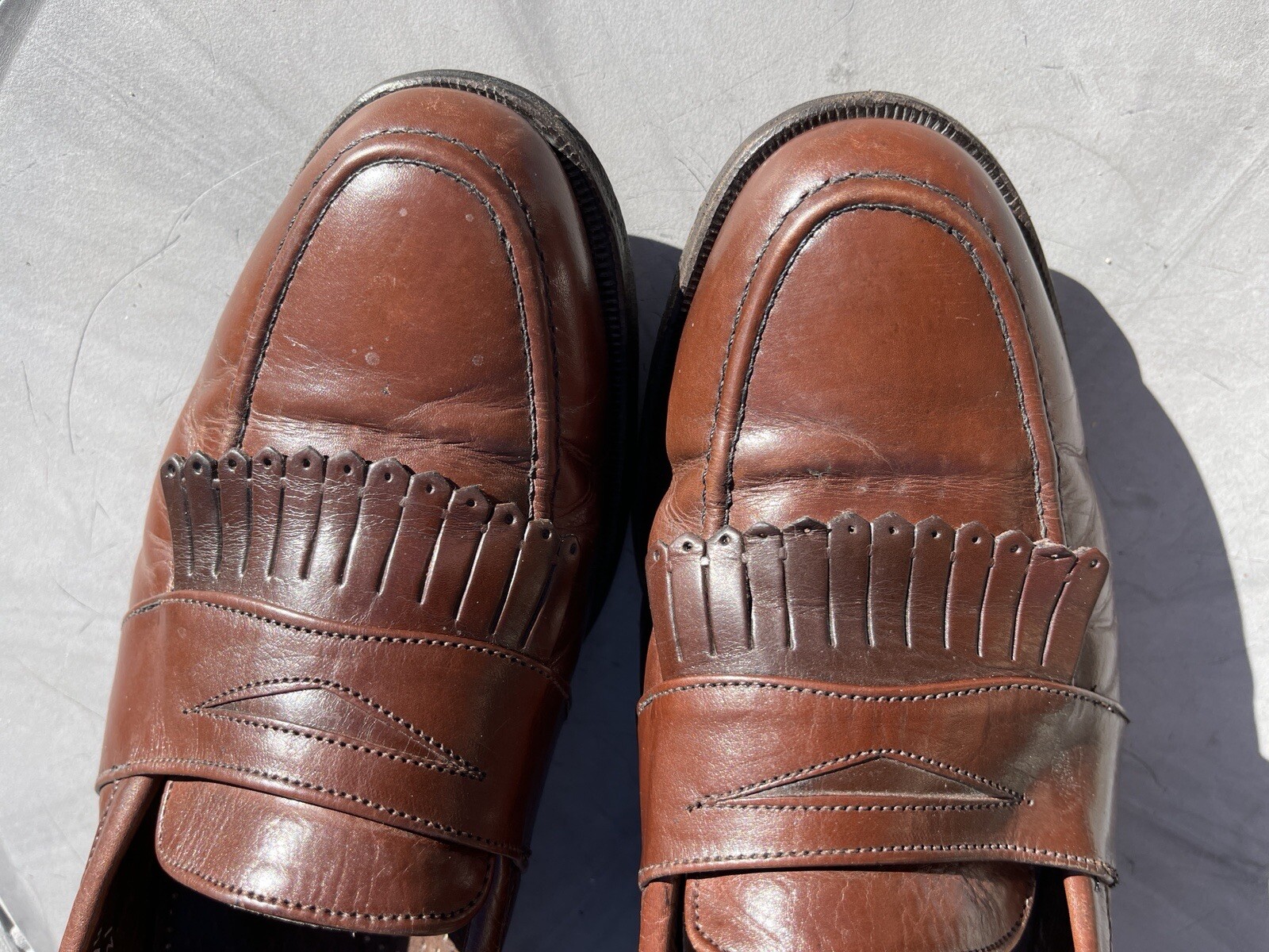 Stuart McGuire Kiltie Leather Penny Loafer Shoes Brow… Gem