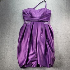 Jovani Purple Dress Size 6 Strap Sequined Gathered Bottom Party Prom Cocktail 