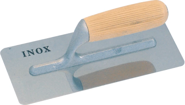 PENNELLIFICIO PARTENOPEO Frattazzo fracasso frattone acciaio INOX liscio manico legno 200X80 PER STUCCO