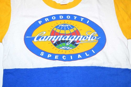 Vintage Early 80s Campagnolo Cycling T-Shirt Jersey w/ Rear Pockets - Mens Small - Picture 2 of 5