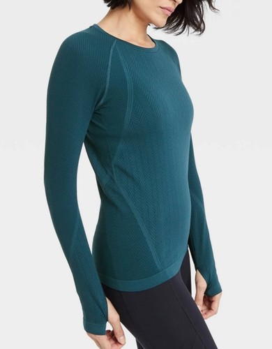 Camicia a maniche lunghe Target All In Motion senza cuciture testurizzata color verde acqua (taglia LG) SP4 - Foto 2 di 6