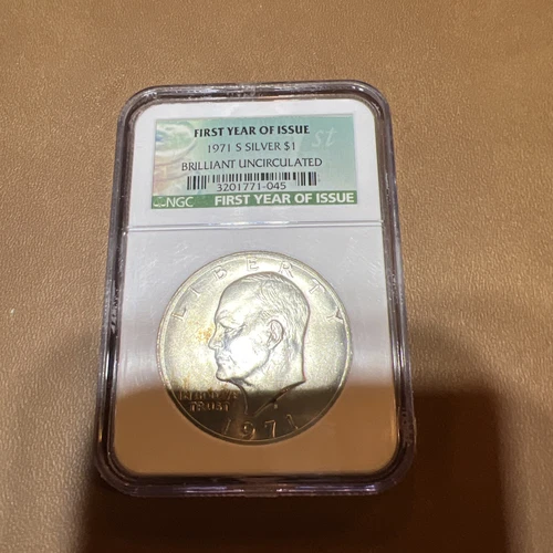 1971S $1 Silver Eisenhower Dollar Brilliant Uncirculated First Year of Issue NGC