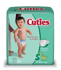 27 Count Jumbo Cuties Jumbo Diaper, Size 5 27 lbs 