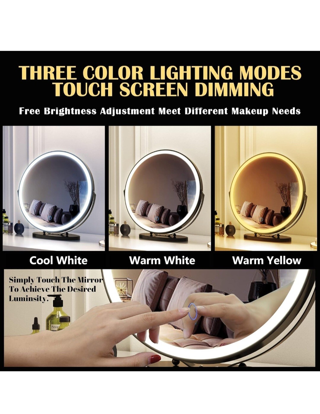 LVSOMT 20" Large Makeup Vanity Mirror with Lights eBay