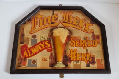 Vintage Fine Beer Always Served Here Schild selten 
