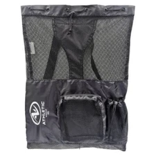Athletic Works Deluxe Mesh Swim Bag 40L Capacity Backpack Zipper Pocket, Black