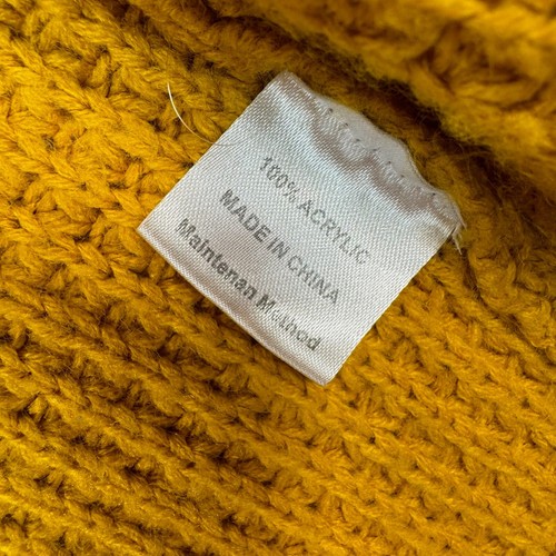 Zesica Open 3/4 Dolman Sleeve Cardigan Womens Size S Waffle Knit Pockets Mustard - Picture 4 of 9