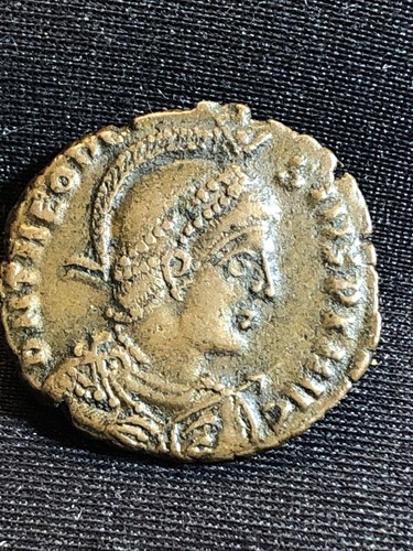 ancient rome Theodosius I A.d. 379-395 Ae Copper Galley Rev. victory at helm - Picture 7 of 8