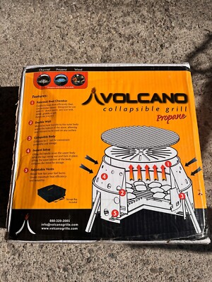 Original Volcano Collapsible Tri PROPANE Grill Model Emergency Preparedness New