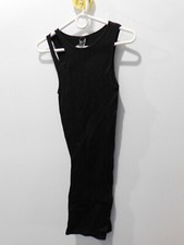 Forever 21 Cut Out Shoulder Ribbed Bodycon Long Black Ribbed Dress Size S
