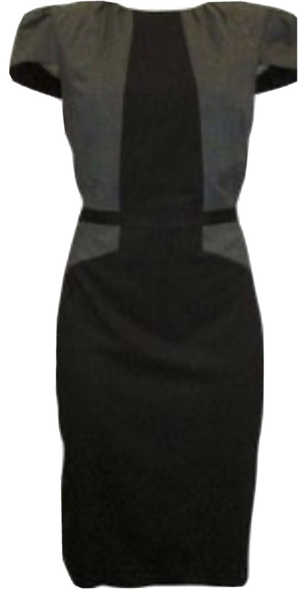 Club Monaco Ariana Work Dress Size 0 Black/Heather Grey. Summer Italian Wool