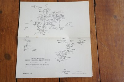 1938 Western Yorkshire Electric Tramways Straßenbahnkarte