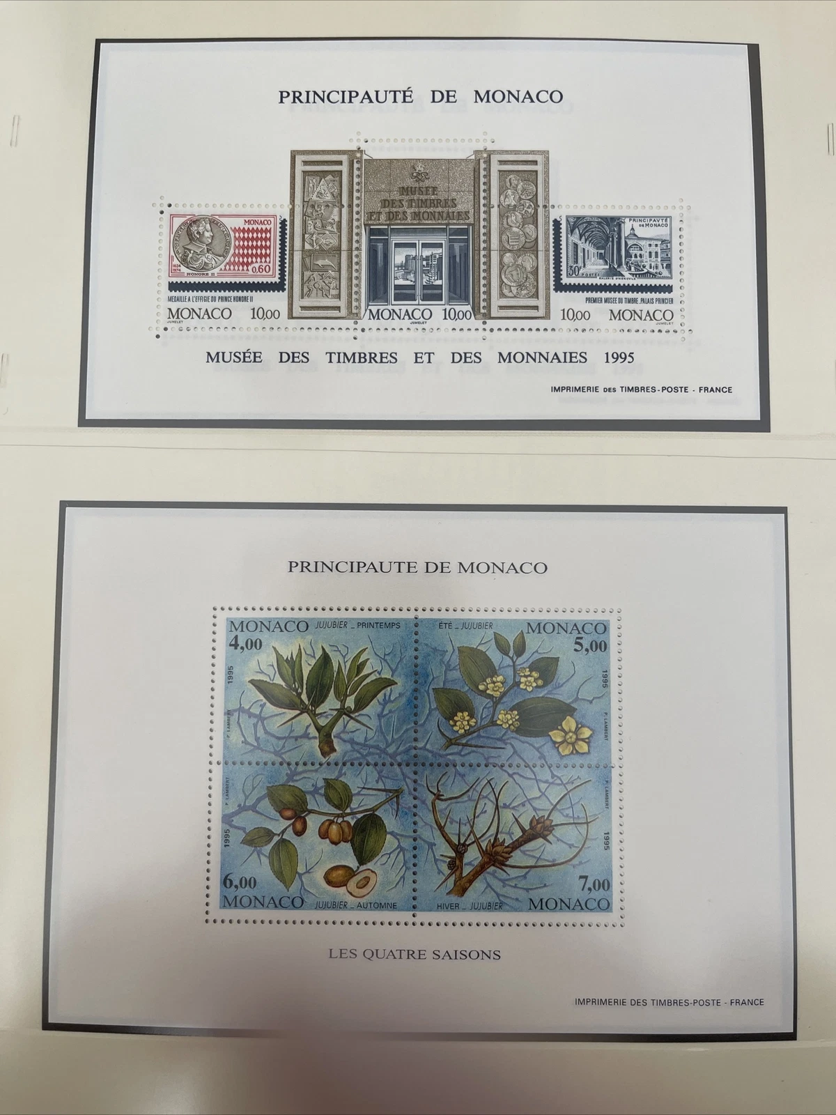 Timbres Monaco Neuf Lindner No.186 1995 Page 184