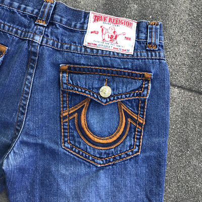 True Religion Men Joey Super T Sz 38 Pocket Distress Shorts