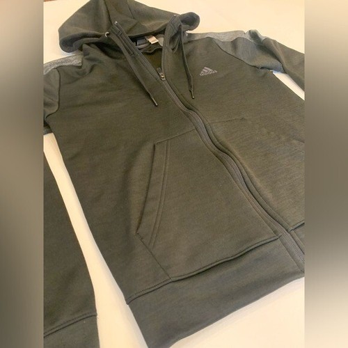 Adidas climawarm black and grey boys full zip hoodie jacket, size 12\14 - Picture 2 of 7