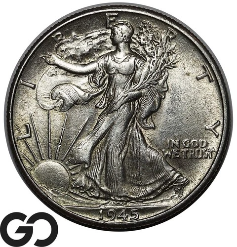 1945 Walking Liberty Half Dollar, Gem BU++