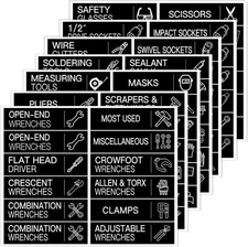 HVSWLY 168 PCS Tool Box Label Stickers, Toolbox Organization Stickers,Tool Ch