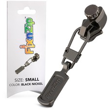 Small Black Nickel Zipper Repair Kit  Universal NoSew Slider Replacement for...
