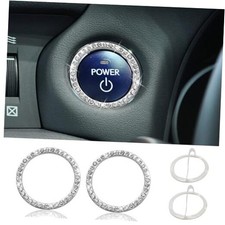 Bling Car Engine Start Stop Decoration Ring, Crystal Rhinestone Key 2PCS
