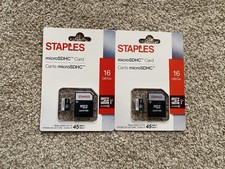 16GB MicroSDHC Card with Adapter from Staples NEW Pack Of 6