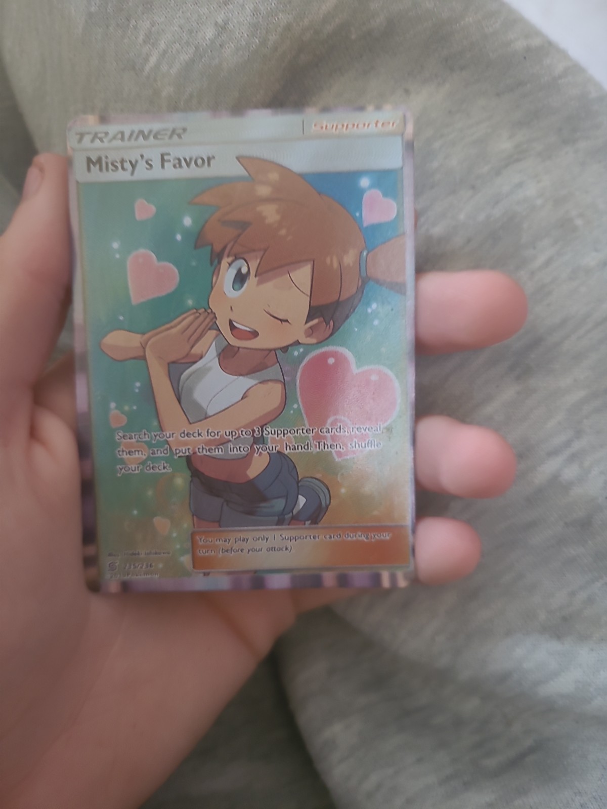 Misty's Favor (235/236) Unified Minds Full Art Trainer Card! Pokemon Tcg