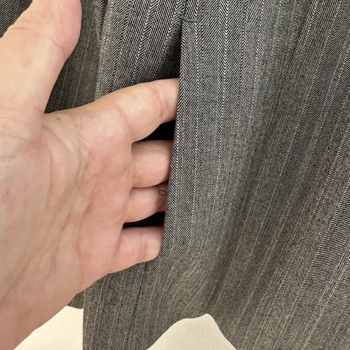 Rafaella Blazer Womens 8 Gray Pinstriped Two Button Academia Old Money Career - Picture 4 of 9