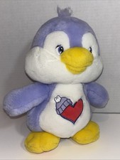Vintage 2004 Care Bear Cousins Cozy Heart Purple Penguin 10" Plush