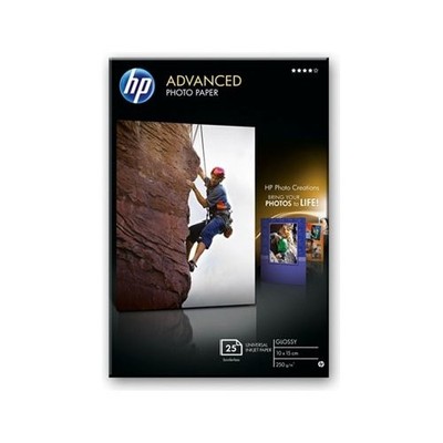 HP Packung mit 25 Blatt Advanced Fotopapier, glänzend, 250 g/m², 10 x