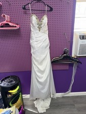 maggie sottero flirt prom dress White With Gold Accents Size 4 Needs Cleaning