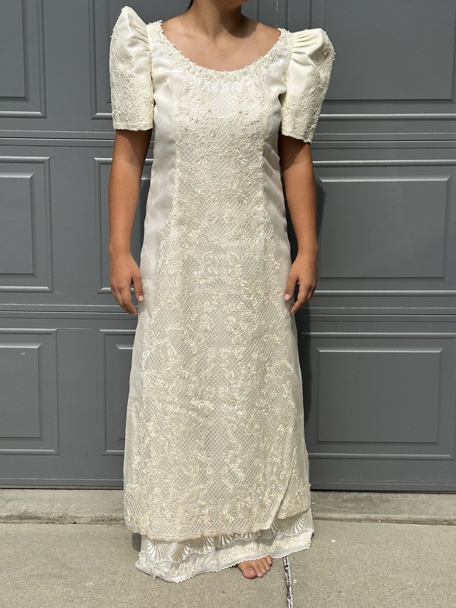 Filipiniana Dress Wedding Gown Embroidered Floral Barong Imelda Sleeve Mestiz Filipiniana Dress Wedding Gown Embroidered Floral Barong Imelda Sleeve Mestiz