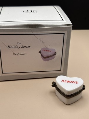 Rare PHB Midwest Always WHITE Candy Conversation Heart Trinket Box Original Box
