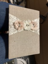 Wedding Guest Book Vintage Floral Burlap Sign in Wedding Guestbook